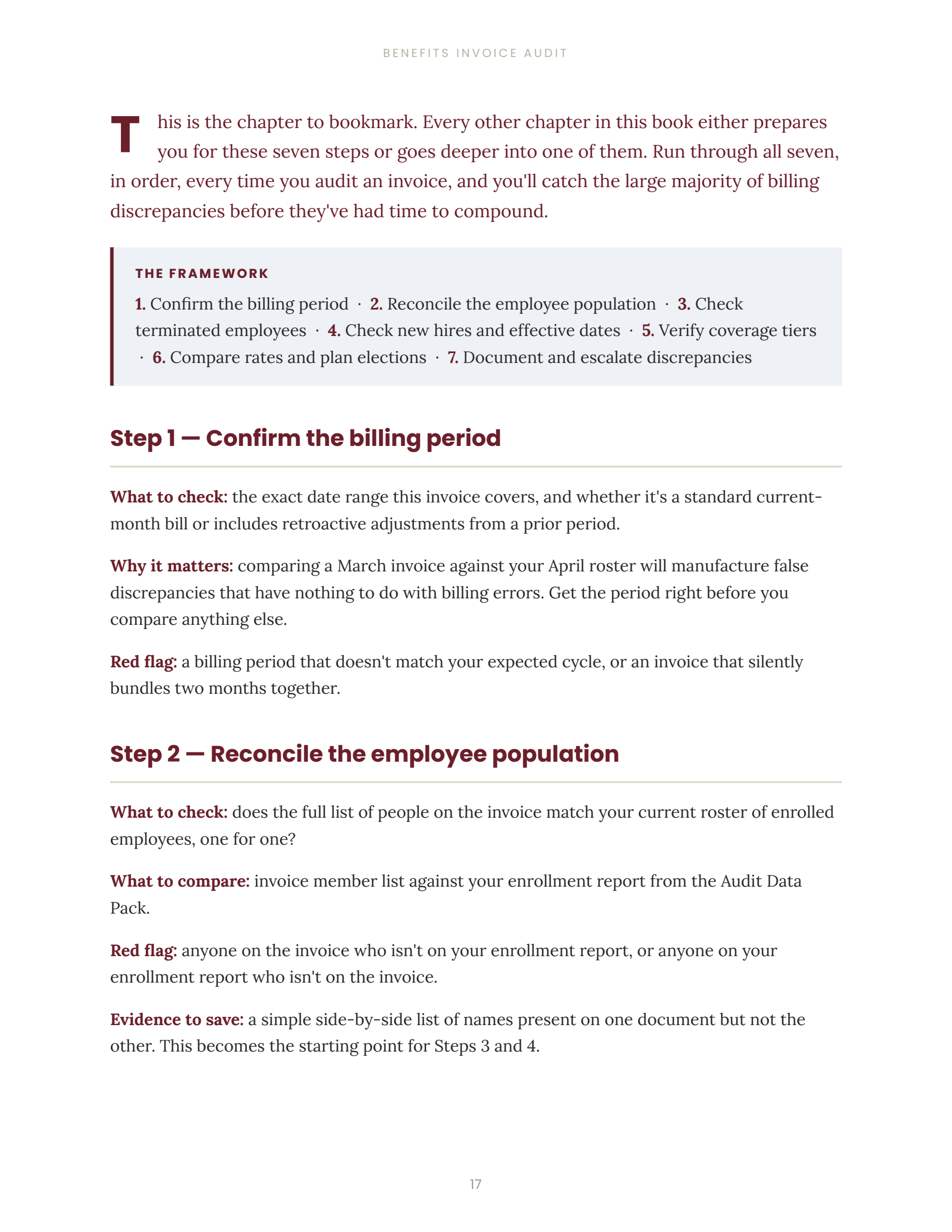 7-Point Benefits Billing Audit chapter preview